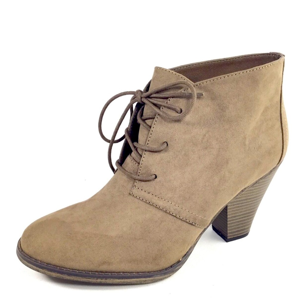 Mia Shawna Faux Suede Taupe Bootie